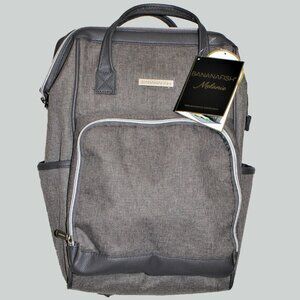 Bananafish 10 Pocket Mini Backpack Diaper Bag Gray Multi Function